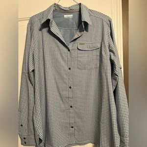 Mens Columbia button down long sleeve tee